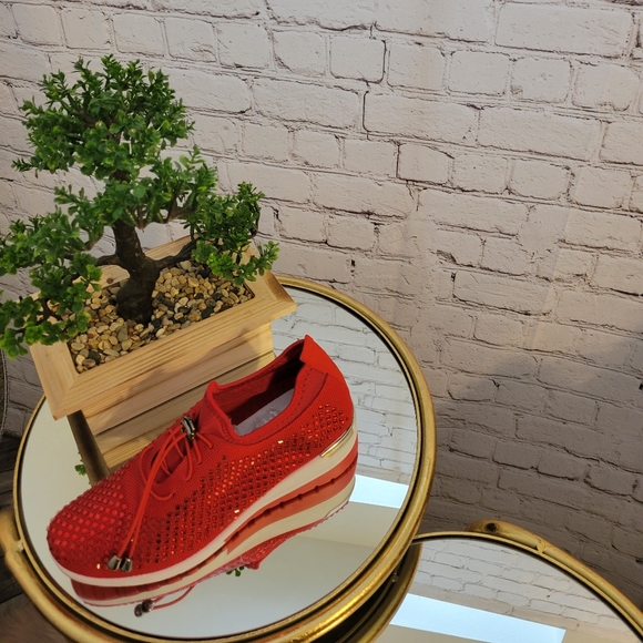 Red Rhinestone Sneakers - Picture 2 of 2